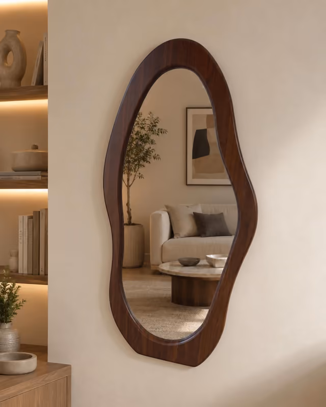 JJ Walnut Wave Mirror