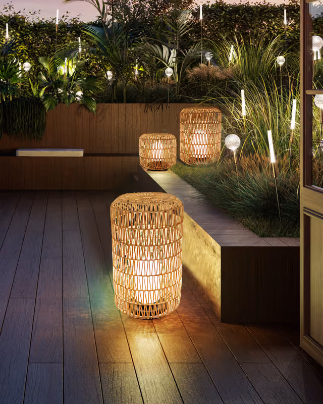 NOR Garden Rattan Floor Lamp
